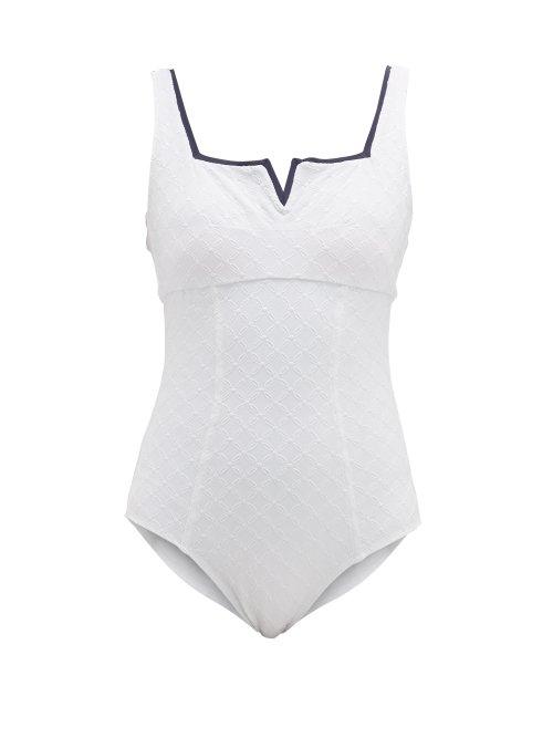 Matchesfashion.com Heidi Klein - Square Neck Bow Back Swimsuit - Womens - White