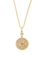 Azlee Compass Coin Diamond & Yellow-gold Necklace