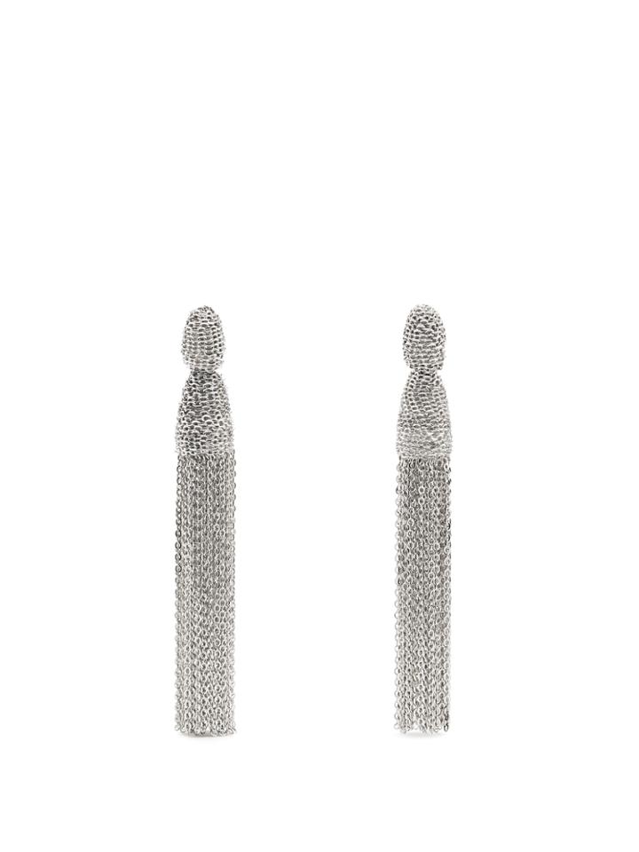 Oscar De La Renta Chain Tassel-drop Clip-on Earrings