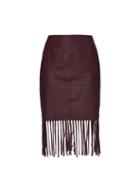 Elizabeth And James Jaxson Leather Fringe Skirt
