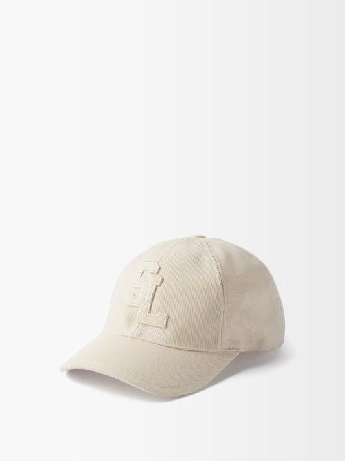 Saint Laurent - Sl-embroidered Cotton-canvas Baseball Cap - Womens - Ivory