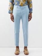 Paul Smith - Turn-up Wool-blend Suit Trousers - Mens - Light Blue