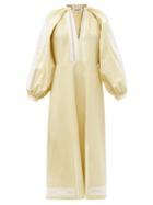 Matchesfashion.com Jil Sander - Embroidered Linen Dress - Womens - Beige