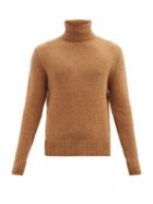 Matchesfashion.com Ami - Knitted Roll-neck Sweater - Mens - Brown