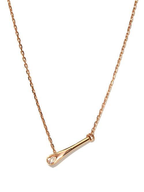 Matchesfashion.com Repossi - Serti Invers Diamond & 18kt Rose-gold Necklace - Womens - Rose Gold