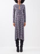 Isabel Marant - Jinelima Floral-print Ruched Jersey Midi Dress - Womens - Purple Multi