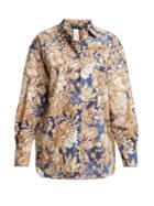 Matchesfashion.com Weekend Max Mara - Oversized Jungle Print Cotton Shirt - Womens - Blue Multi
