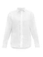 Matchesfashion.com Odyssee - Cutaway Collar Linen Shirt - Mens - White