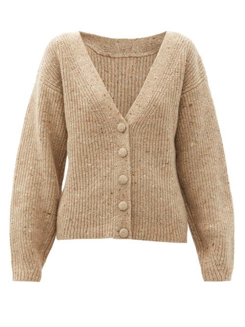 Matchesfashion.com Altuzarra - Beverly Lambswool-blend Cardigan - Womens - Beige