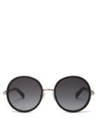 Matchesfashion.com Jimmy Choo - Andie Glitter Round Frame Sunglasses - Womens - Black