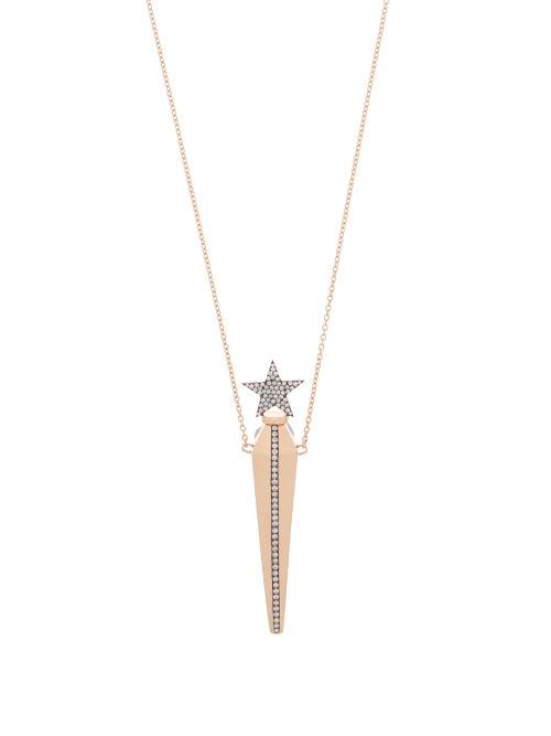 Matchesfashion.com Diane Kordas - Diamond & 18kt Rose Gold Amulet Necklace - Womens - Rose Gold