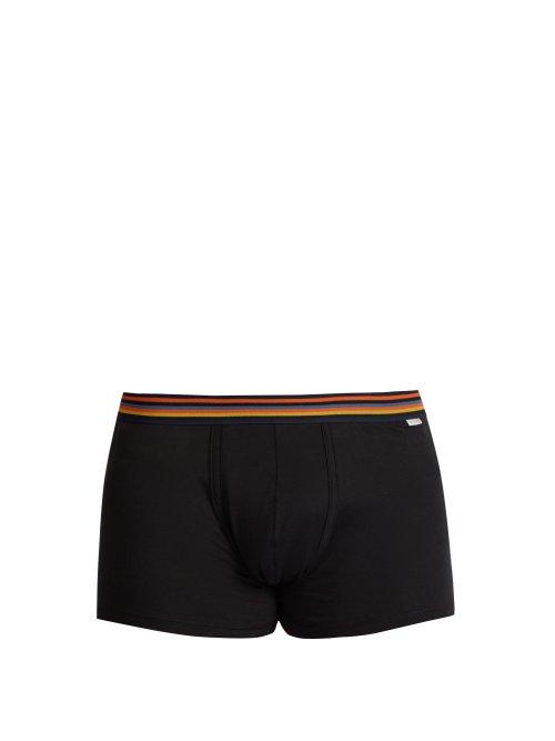 Matchesfashion.com Paul Smith - Artist Stripe Cotton Boxer Shorts - Mens - Black