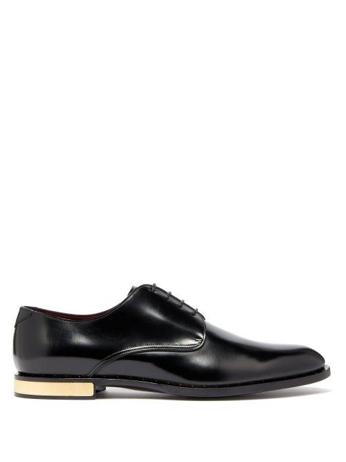 Matchesfashion.com Dolce & Gabbana - Embellished Leather Derby Shoes - Mens - Black