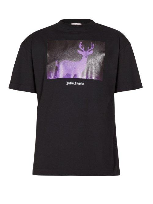 Matchesfashion.com Palm Angels - Deer Graphic Jersey T Shirt - Mens - Black