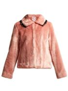 Matchesfashion.com Shrimps - Dara Ruffle Trimmed Faux Fur Coat - Womens - Pink