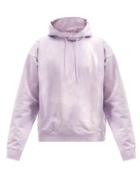 Matchesfashion.com Martine Rose - Logo-print Tie-dye Cotton Hooded Sweatshirt - Mens - Purple