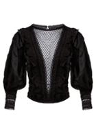 Matchesfashion.com Isabel Marant - Rosen Crochet Insert Voile Blouse - Womens - Black