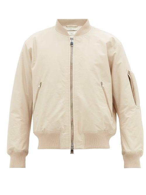 Matchesfashion.com Bottega Veneta - Arm-handle Cotton-blend Twill Bomber Jacket - Mens - Beige