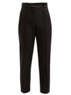 Matchesfashion.com Racil - New Palm Beach High Rise Cropped Wool Trousers - Womens - Black