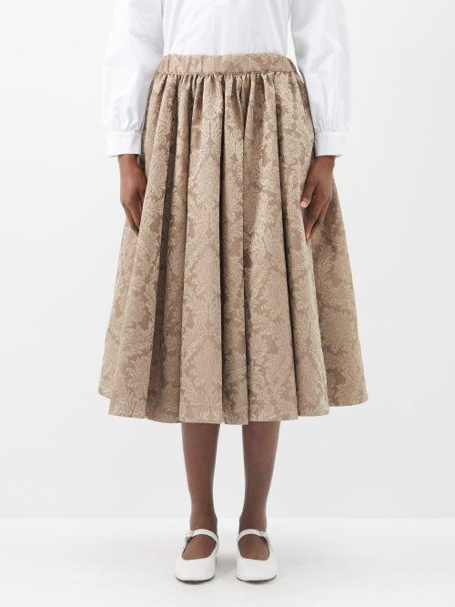 The Meaning Well - Alice Upcycled Jacquard Midi Skirt - Womens - Cream