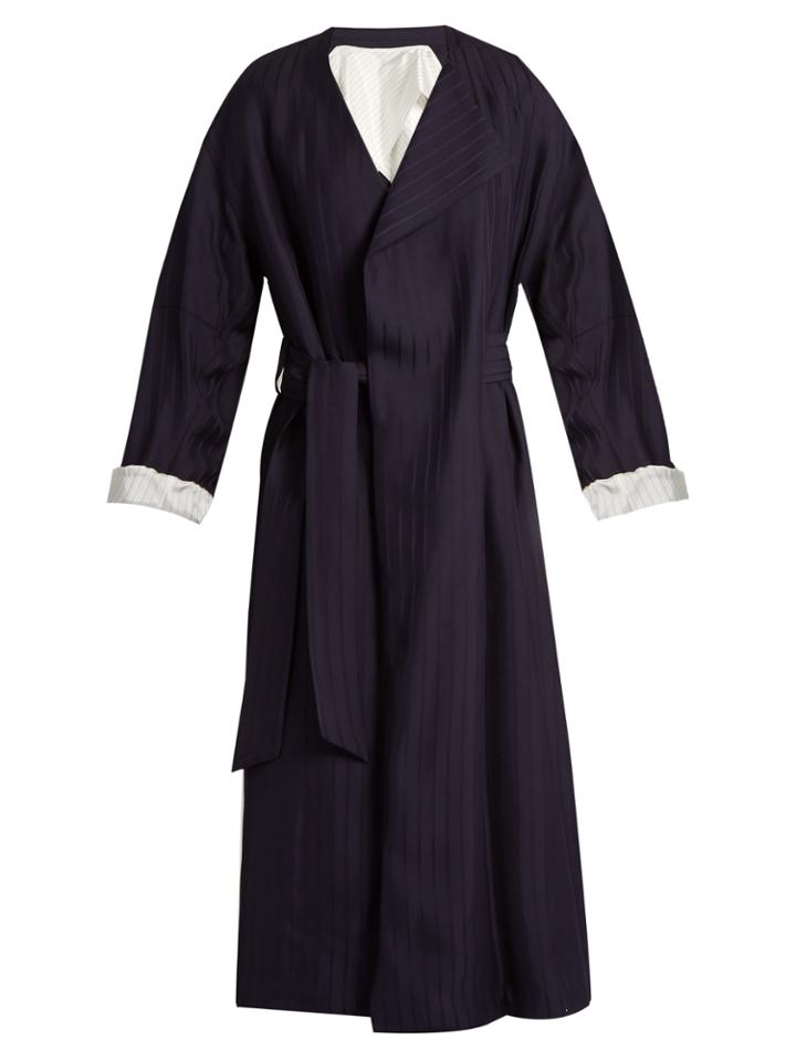 Acne Studios Oceane Shadow-striped Robe Coat