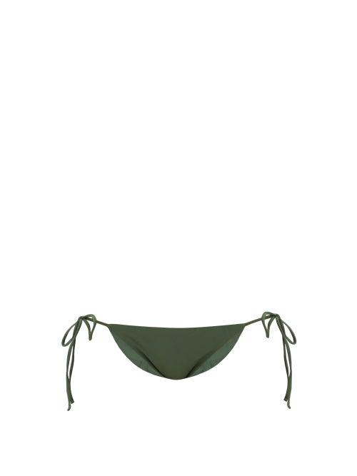 Matchesfashion.com Jade Swim - Ties Side-tie Bikini Briefs - Womens - Dark Green