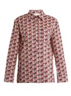 Matchesfashion.com La Doublej - Face Print Cotton Shirt - Womens - Red Multi