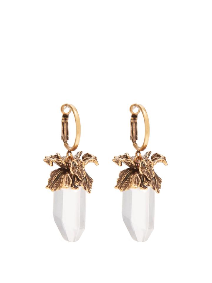Alexander Mcqueen Iris Pendant Drop Earrings