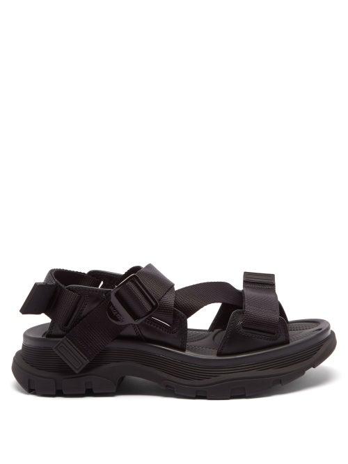 Alexander Mcqueen - Tread-sole Leather Sandals - Womens - Black