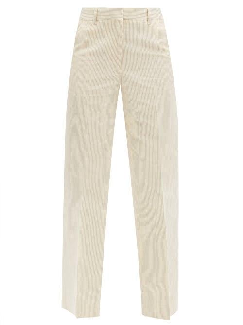 Matchesfashion.com Officine Gnrale - New Celeste Pinstriped Cotton-blend Trousers - Womens - Ivory