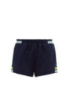 Matchesfashion.com The Upside - Ivy Stripe Trim Jersey Shorts - Womens - Navy