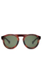 Matchesfashion.com Moncler - Round Frame Acetate Sunglasses - Mens - Tortoiseshell