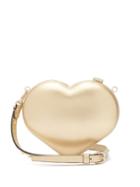 Matchesfashion.com Valentino - Carry Secrets Metallic Leather Heart Clutch - Womens - Gold