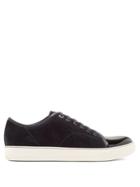 Lanvin Low-top Suede And Patent Leather Trainers