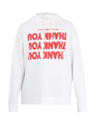 Raf Simons Thank You-print Hooded Cotton Sweatshirt