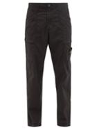 Stone Island - Logo-patch Cotton-blend Trousers - Mens - Black