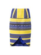 Prabal Gurung Embroidered Lace Stripe Skirt