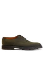Matchesfashion.com John Lobb - Milton Waxed-suede Derby Shoes - Mens - Dark Green