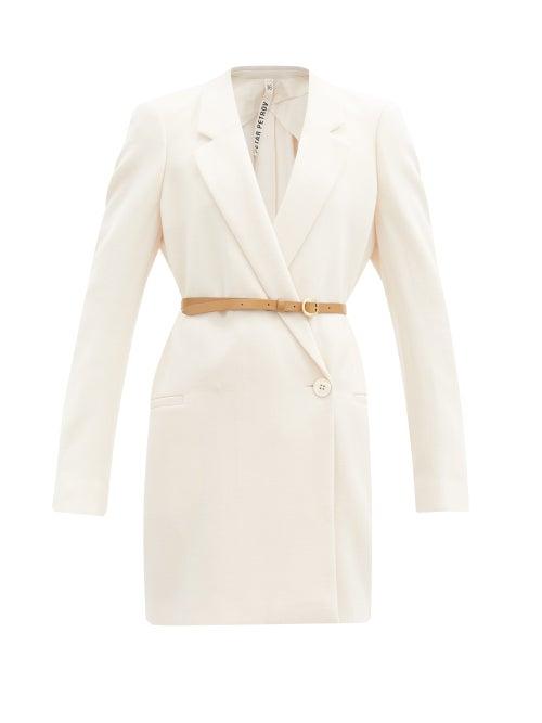 Matchesfashion.com Petar Petrov - Juventa Double-breasted Belted Virgin-wool Jacket - Womens - Ivory