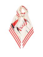 Ladies Accessories Gucci - Nautical-print Silk-twill Scarf - Womens - Red White