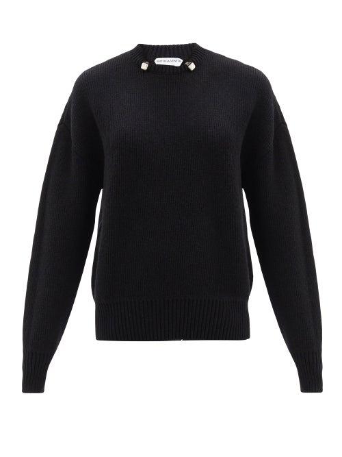 Ladies Rtw Bottega Veneta - Studded Wool Sweater - Womens - Black