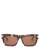 Mens Eyewear Bottega Veneta - Square Tortoiseshell-acetate Sunglasses - Mens - Brown