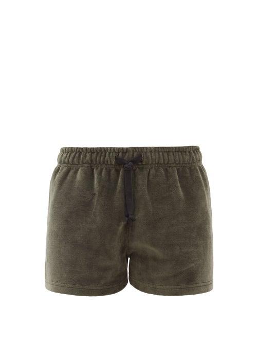 Matchesfashion.com Phipps - High Cut Organic Cotton Velour Shorts - Womens - Khaki