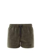 Matchesfashion.com Phipps - High Cut Organic Cotton Velour Shorts - Womens - Khaki