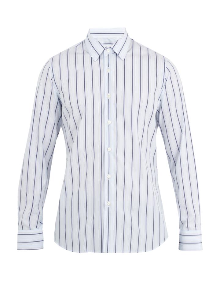 Prada Single-cuff Striped-cotton Shirt