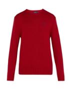 Matchesfashion.com Polo Ralph Lauren - Logo Embroidered Knit Cotton Sweater - Mens - Red