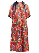 Matchesfashion.com Marni - Duncraig Floral Print Cotton Midi Dress - Womens - Red Multi