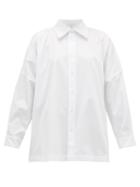 Matchesfashion.com Eskandar - Relaxed Cotton Twill Shirt - Womens - White