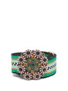 Matchesfashion.com Etro - Crystal Embellished Woven Belt - Womens - Green