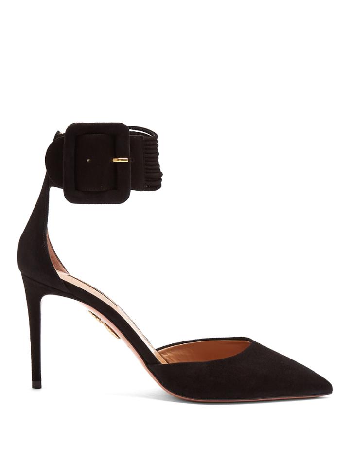 Aquazzura Casablanca Multi-strap Suede Pumps